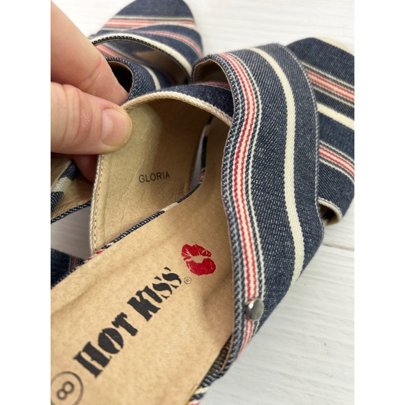 Y2K Hot Kiss Womens 8 M Vintage 90s 00s Chunky Denim Platform Wedge Ankle Sandal - Picture 11 of 11